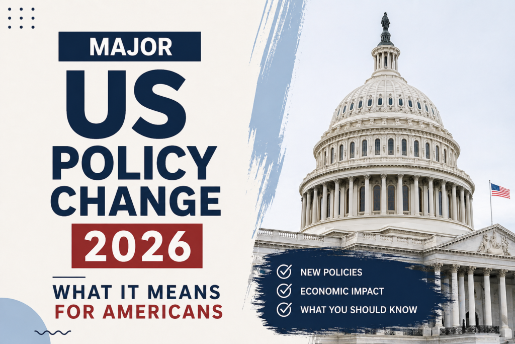 Detailed chart showing US policy change 2026 impact on taxes and jobs.